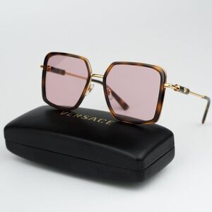 SALE! NEW Versace VE2261 100284 Havana Light Violet Square Unisex Sunglasses